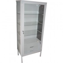Armario Vitrine com prateleiras regulaveis e 2 gavetas