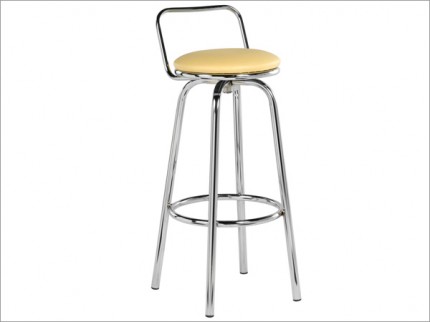 Banqueta de ao cromada com encosto