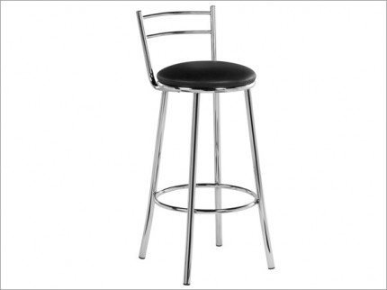 Banqueta em ao cromado com encosto