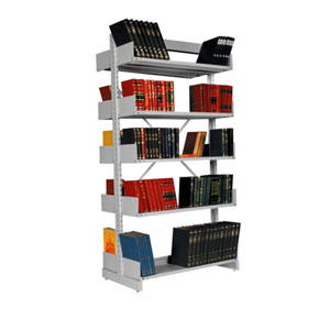 Estante Biblioteca Dupla Face Cinza com 10 prateleiras 92cm