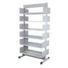 Estante Biblioteca Dupla Face Cinza com 12 prateleiras 104cm