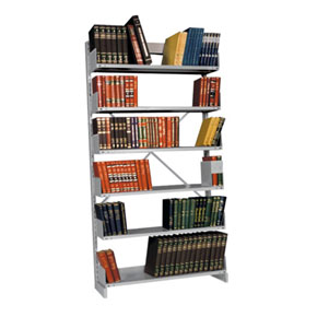 Estante Biblioteca Simples Face Cinza 6 prateleiras 104cm