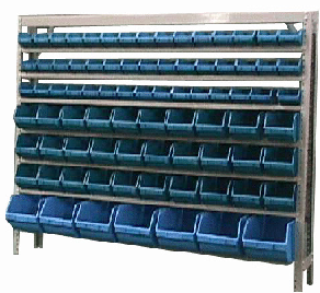 Estante bin mista N 3 - N 5 e N 7 com 82 gavetas