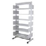 Estante Biblioteca Dupla Face Cinza com 12 prateleiras 104cm