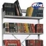 Estante Biblioteca Simples Face Cinza 5 prateleiras 92cm