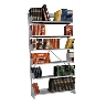 Estante Biblioteca Simples Face Cinza 6 prateleiras 104cm