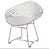 Poltrona bertoia cromada