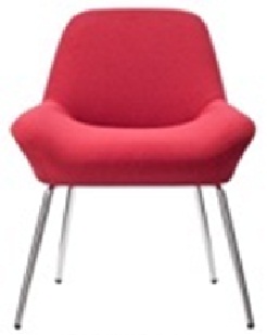 Poltrona em tecido vermelho